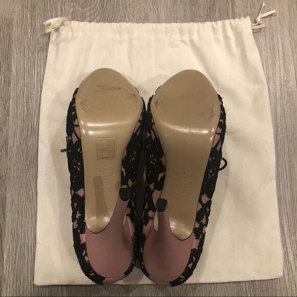 VALENTINO GARAVANI Peep Toe Floral Embroidered Ankle Boots Size 37.5 - Picture 6 of 10